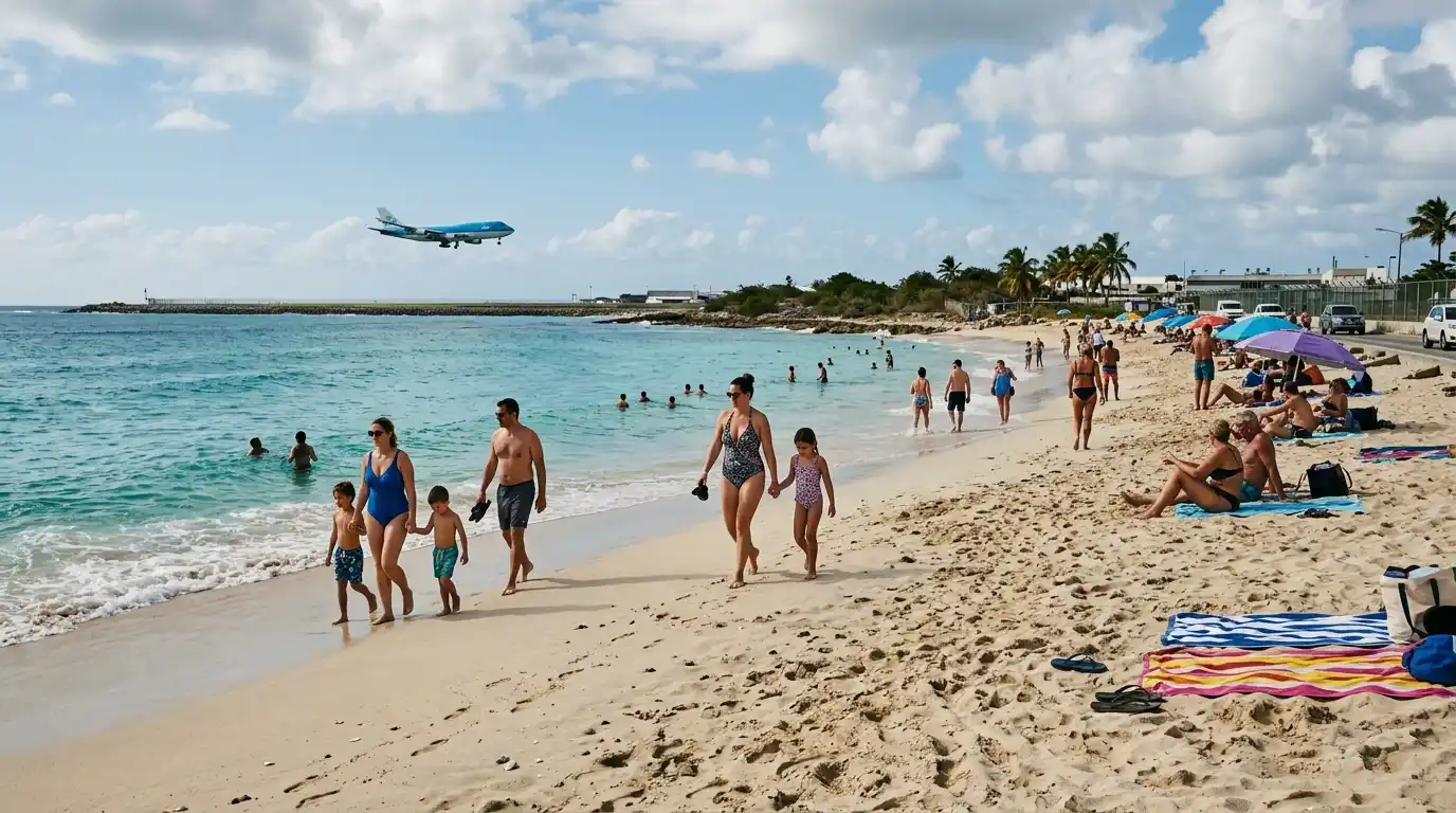 Beach With Aircraft